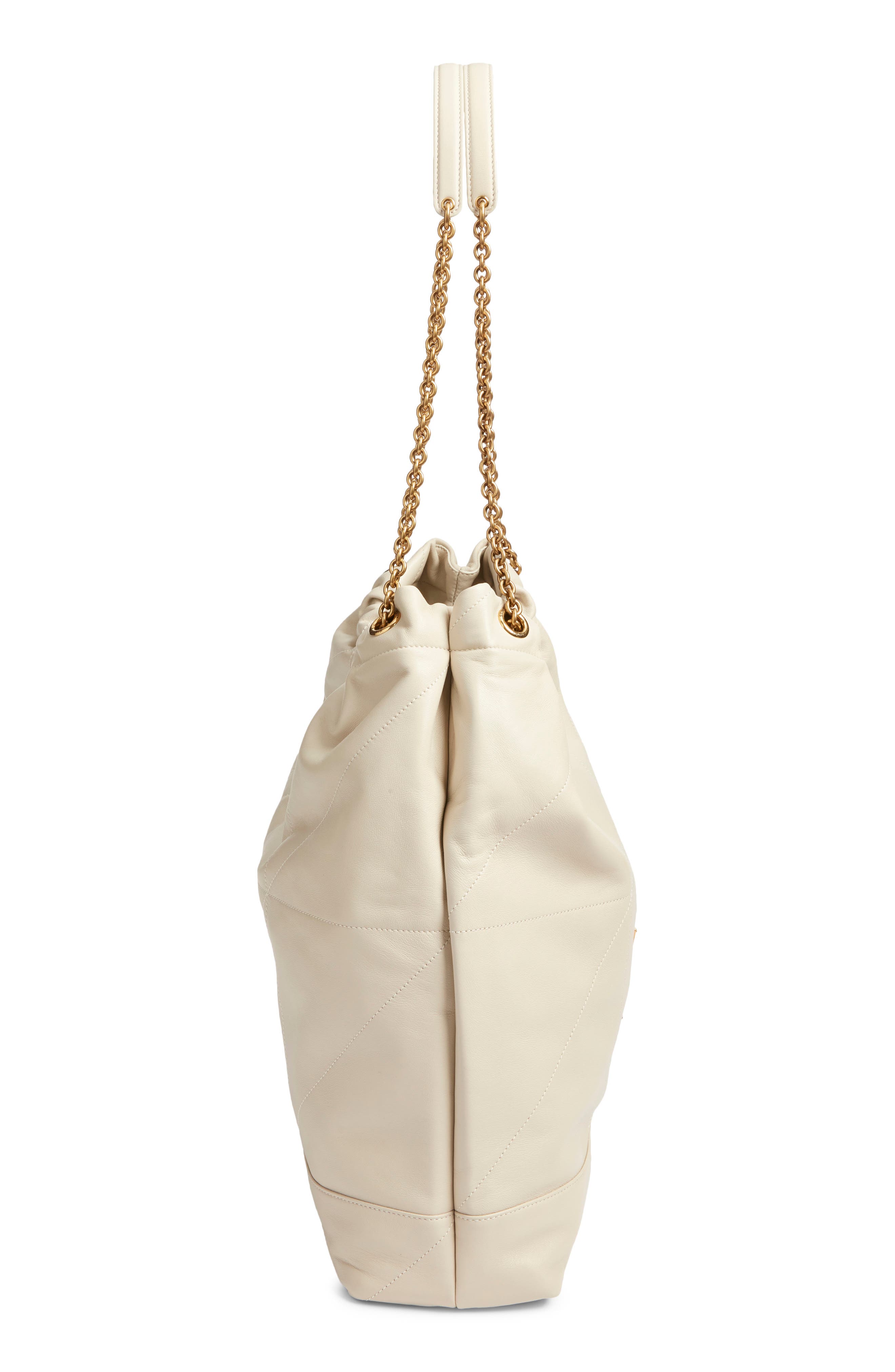 Saint Laurent Large Jamie 4.3 Patchwork Leather Shoulder Bag, Alternate, color, Blanc Vintage