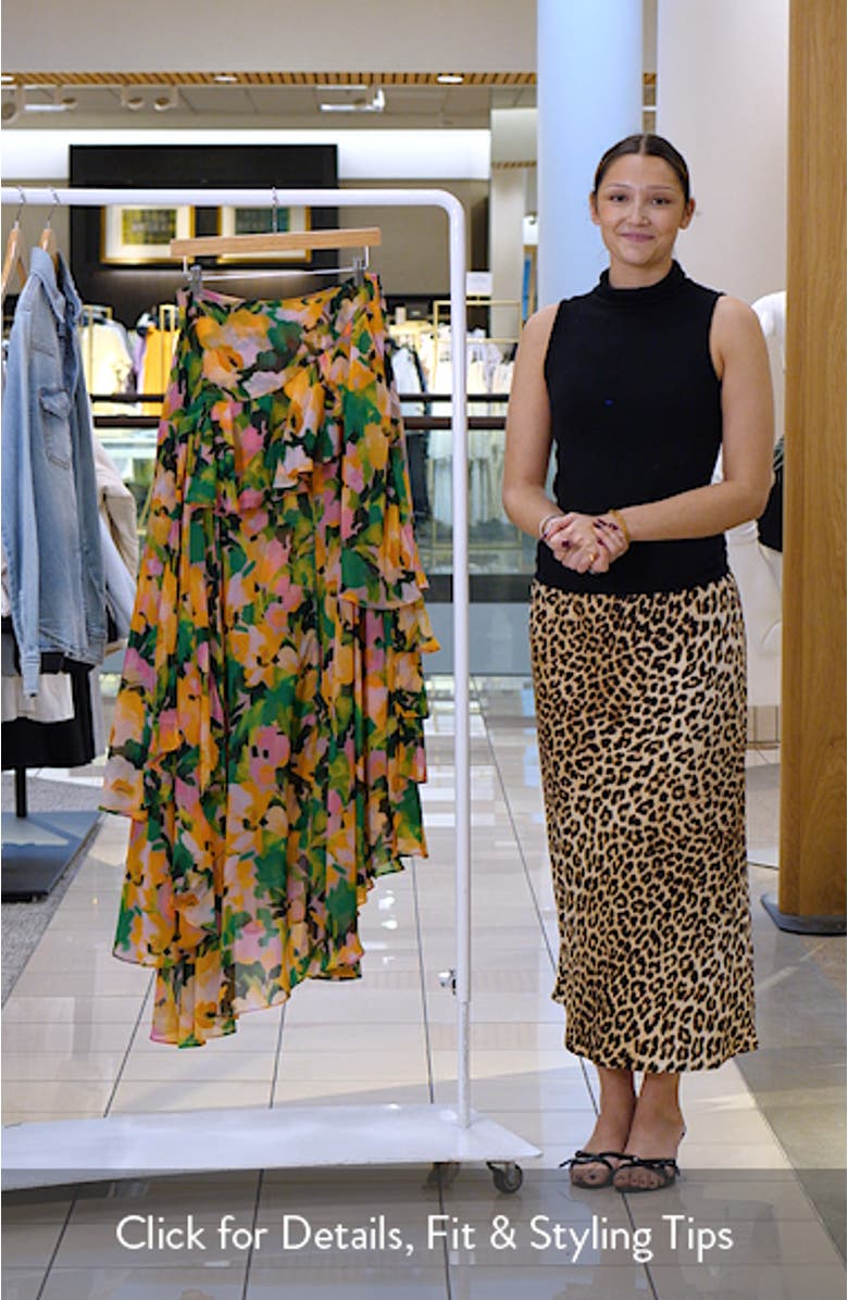 Asymmetric Ruffle Chiffon High-Low Skirt, sales video thumbnail