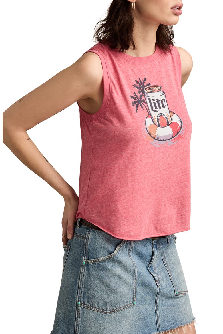 Miller Lite Floaty Graphic Tank, Alternate, color, CALYPSO CORAL