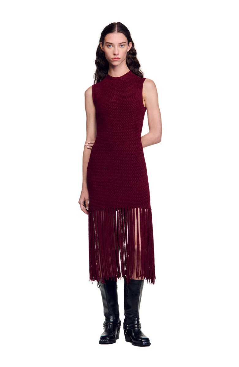 SANDRO Velvet knit dress, Alternate, color, 