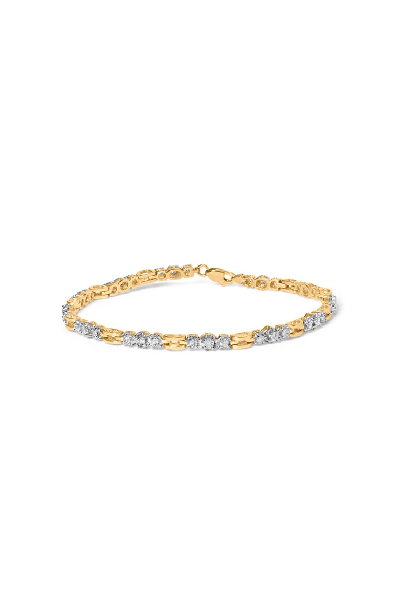 Haus of Brilliance 10k Yellow Gold 1.00 Cttw Diamond 3 Stone Link Bracelet Inches, Main, color, Yellow