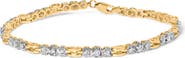 Haus of Brilliance 10k Yellow Gold 1.00 Cttw Diamond 3 Stone Link Bracelet Inches