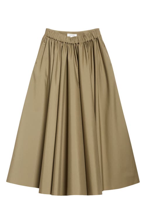 Gia Studios Niko Pleated Taffeta Skirt In Khaki