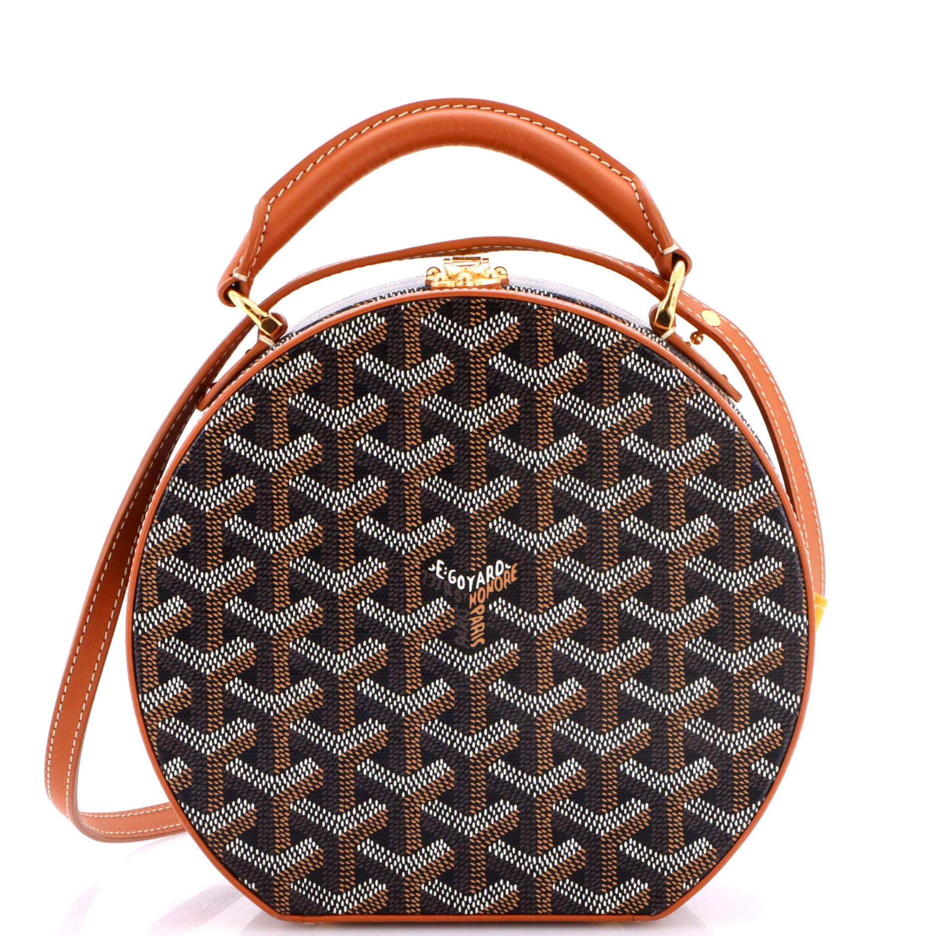 Alto Hatbox Bag Coated Canvas, Main, color, Brown