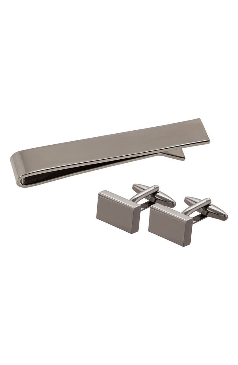 Cathy's Concepts Monogram Cuff Links & Tie Bar Set, Main, color,