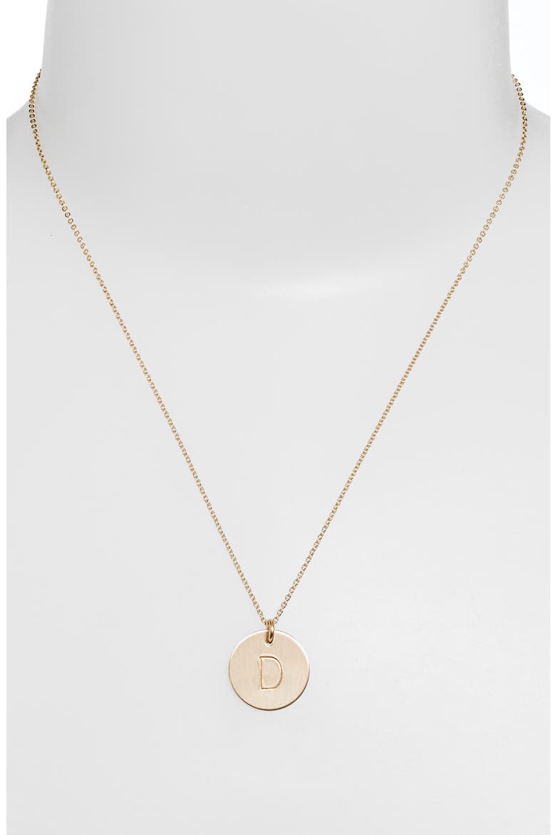 14k-Gold Fill Initial Disc Necklace, Alternate, color, 14K GOLD FILL D