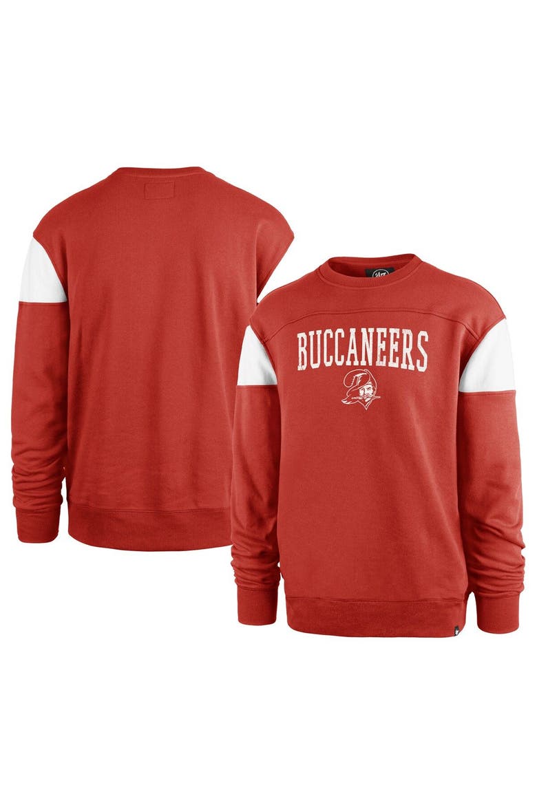 Men's '47 Red Tampa Bay Buccaneers Groundbreaker Onset Pullover Sweatshirt, Main, color, Red