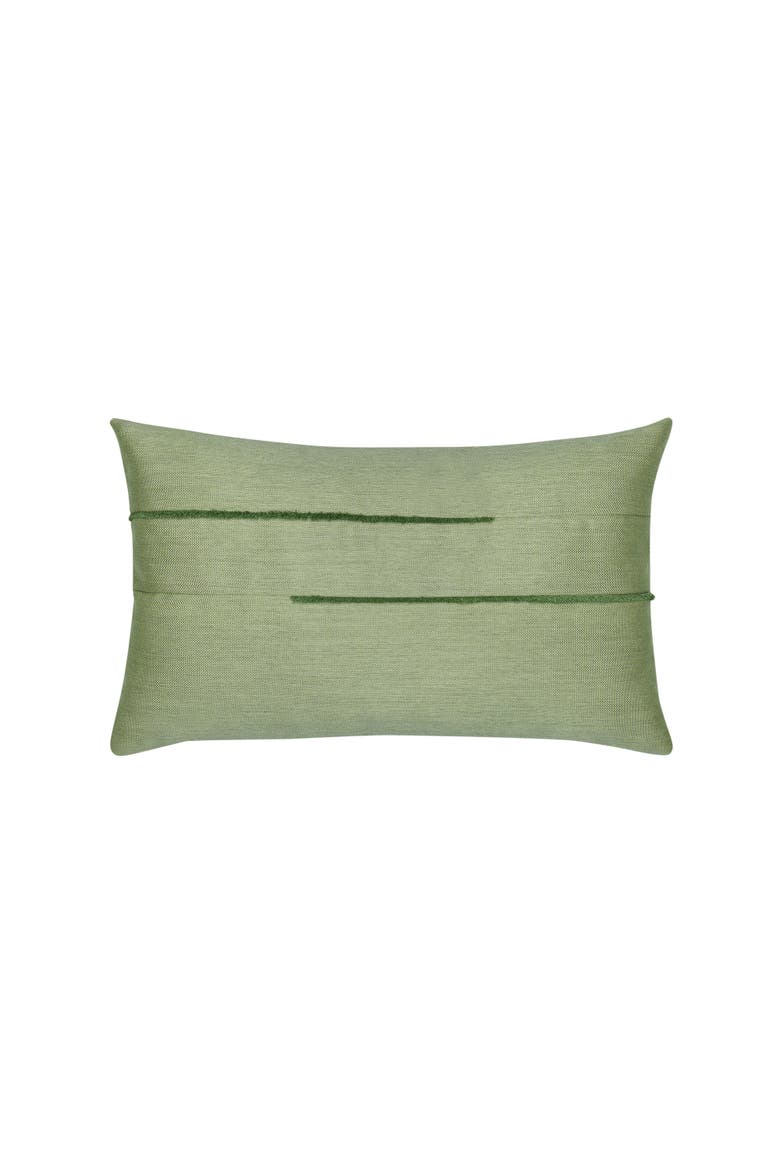 Micro Fringe Lumbar Indoor & Outdoor Woven Accent Lumbar Pillow with chenille accents, Main, color, Meadow