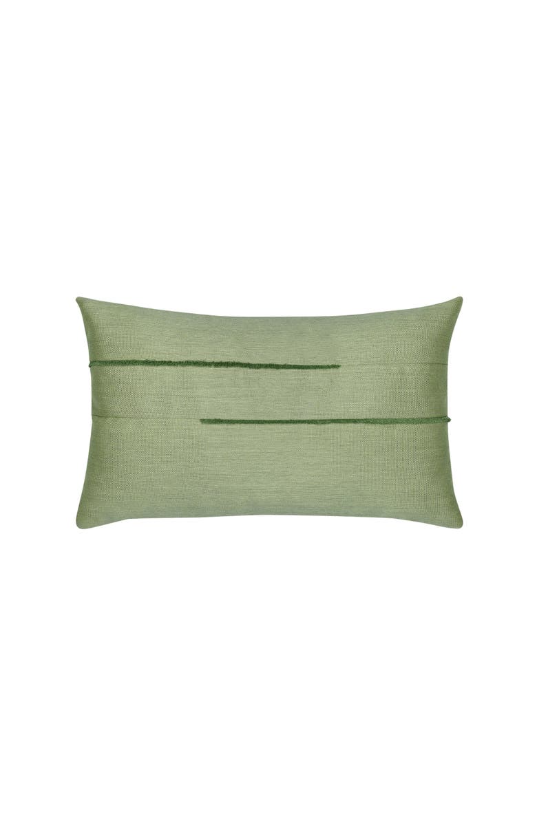 Elaine Smith Micro Fringe Meadow Indoor & Outdoor Woven Accent Lumbar Pillow with chenille accents, Main, color, Meadow