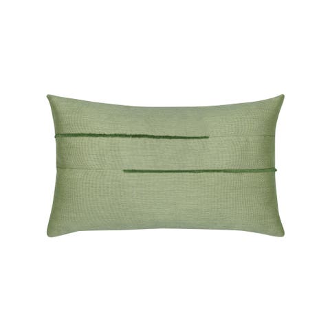 Micro Fringe Meadow Indoor & Outdoor Woven Accent Lumbar Pillow with chenille accents