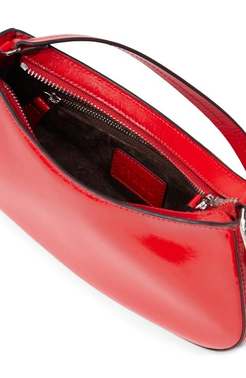 Staud Ollie Leather Shoulder Bag In Red