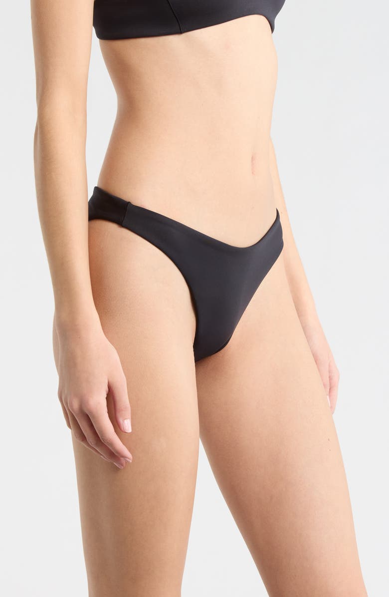 LEFT ON FRIDAY Dip High Leg Bikini Bottoms, Alternate, color, Jet