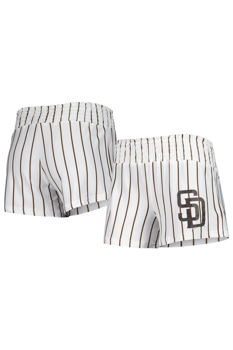 Women's Concepts Sport White San Diego Padres Reel Pinstripe Sleep Shorts, Main, color, White