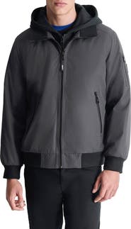 DKNY Water Resistant Bomber with Hooded Bib