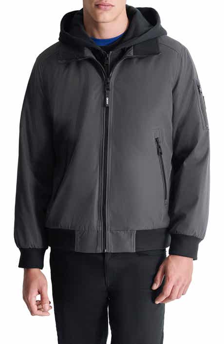 DKNY Water Resistant Bomber with Hooded Bib