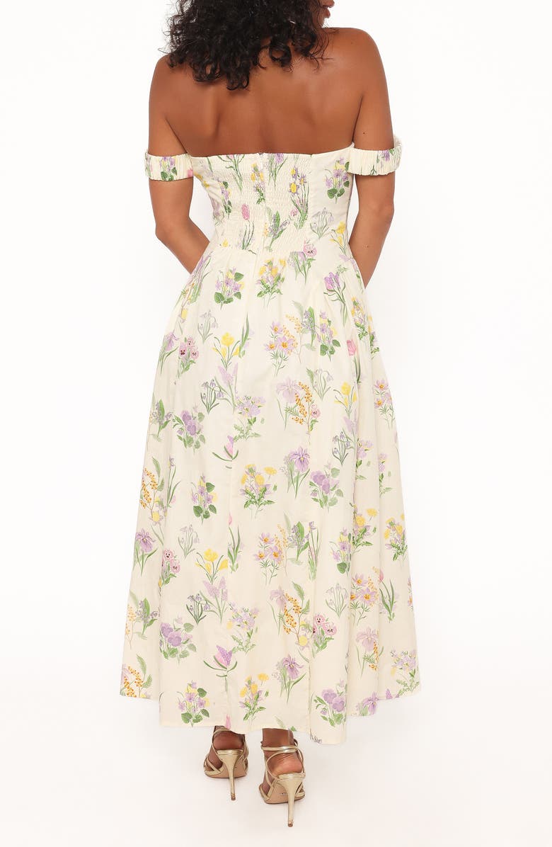 Petal & Pup Larni Off the Shoulder Maxi Dress, Alternate, color, Lavender Multi