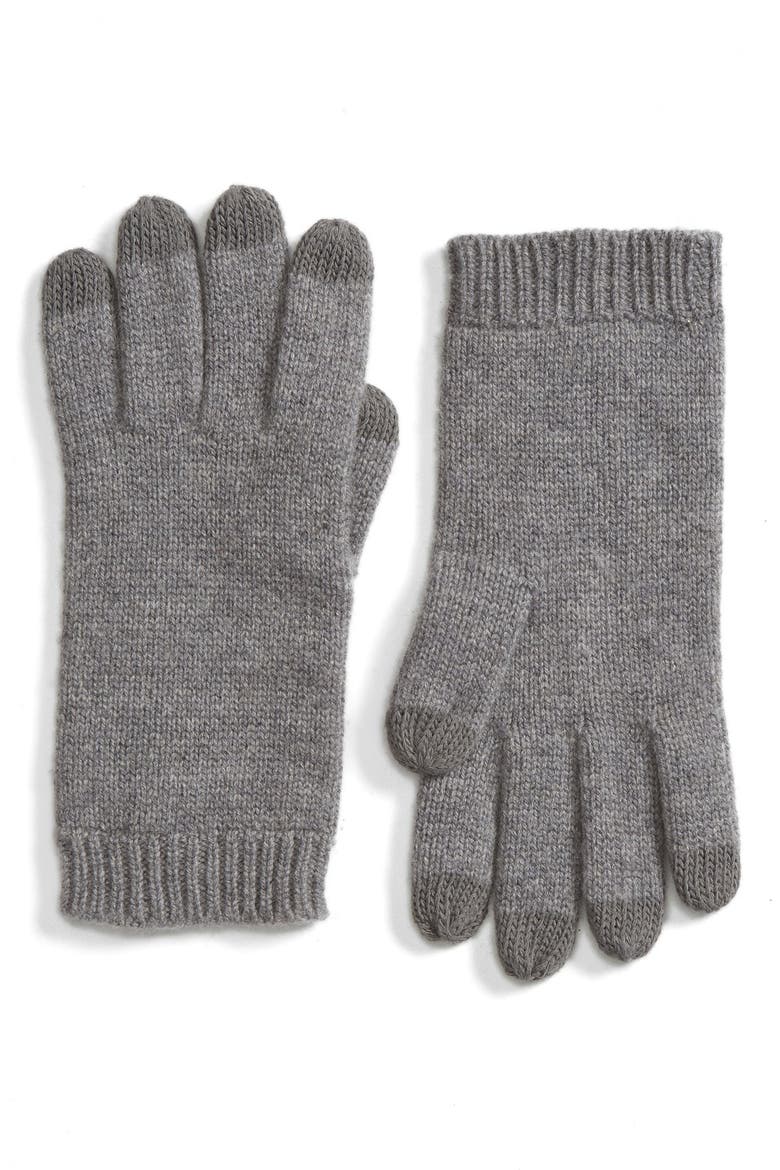 'Luxe Smart' Tech Gloves, Main, color, STORMY GREY HEATHER