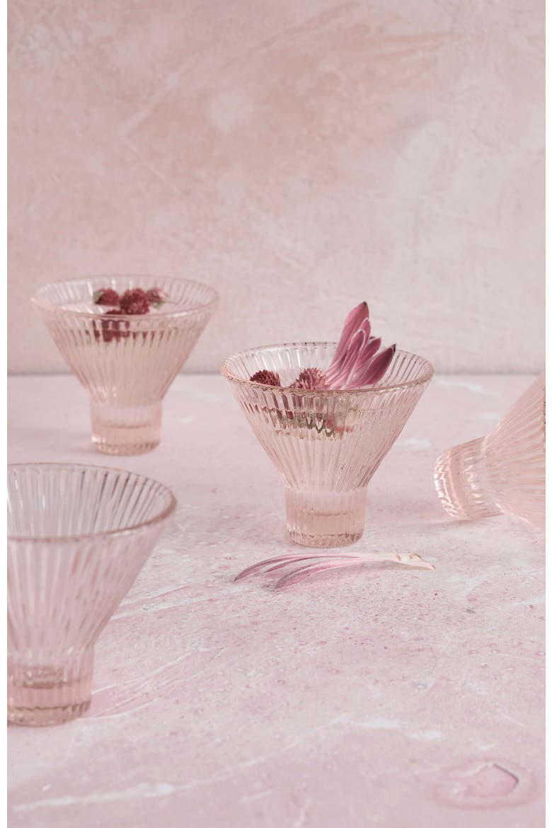 Pressed Pink Martini Glasses - Set of 4, Main, color, Clear