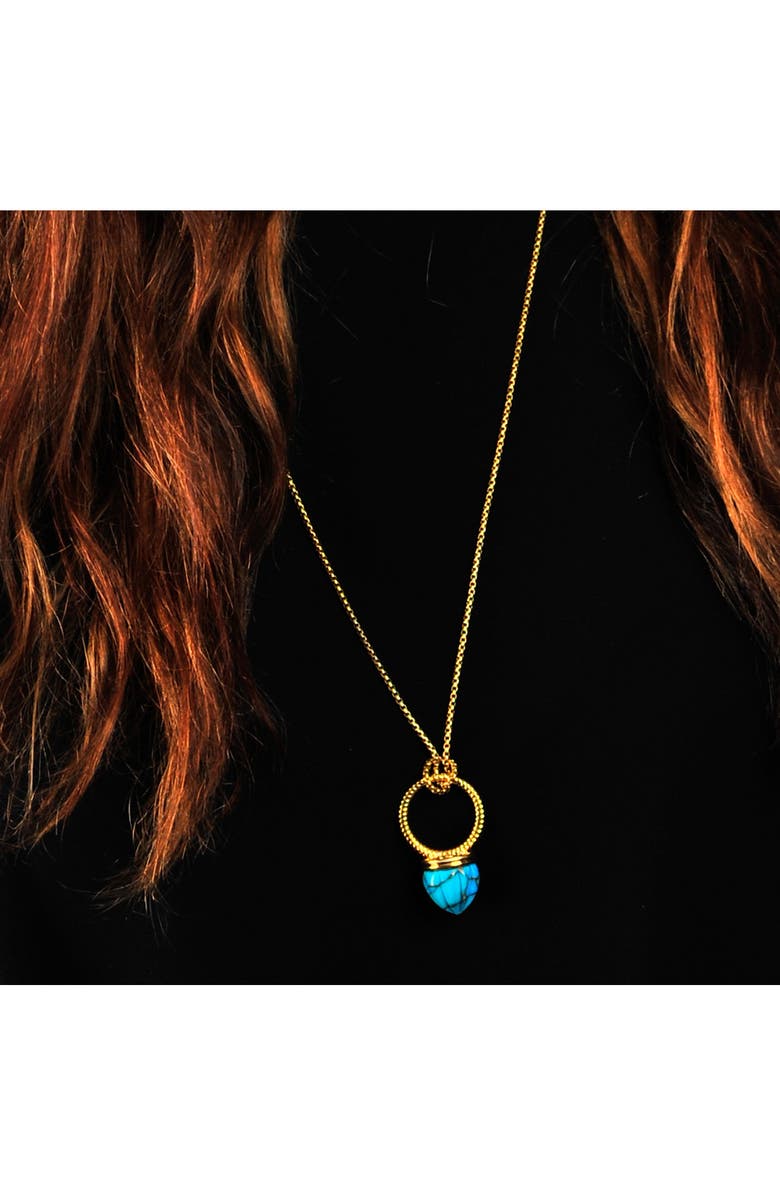 LuvMyJewelry Sun Turquoise Ring & Pendant Necklace, Alternate, color, 14Kt Gold Vermeil On Sterling