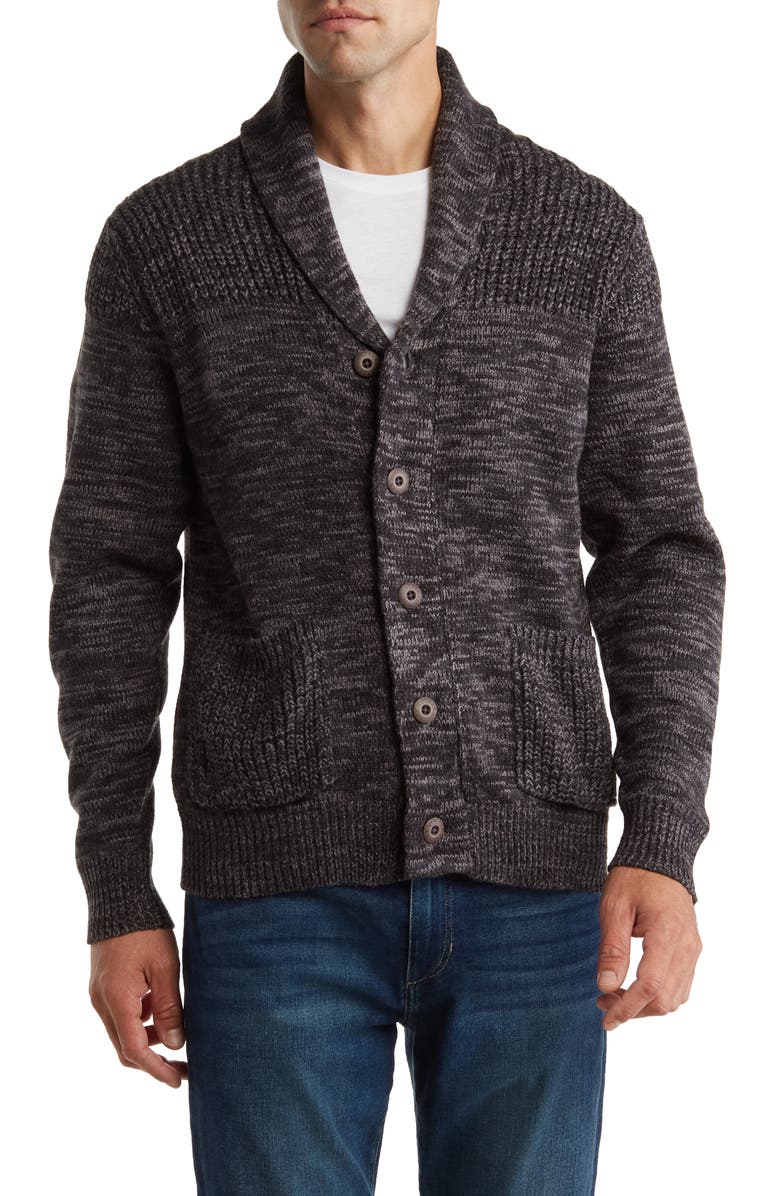 WEATHERPROOF VINTAGE Shawl Collar Button Front Sweater, Main, color, 