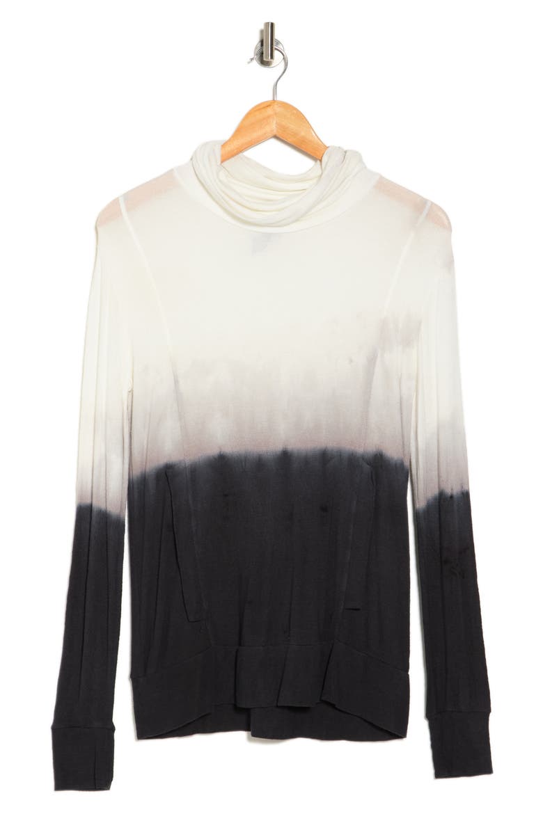 Turtleneck Banded Sweater, Alternate, color, IVORY/ BLACK