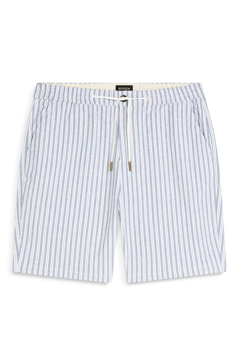 Stretch Cotton & Linen Bermuda Shorts, Alternate, color, INFINITY STRIPE