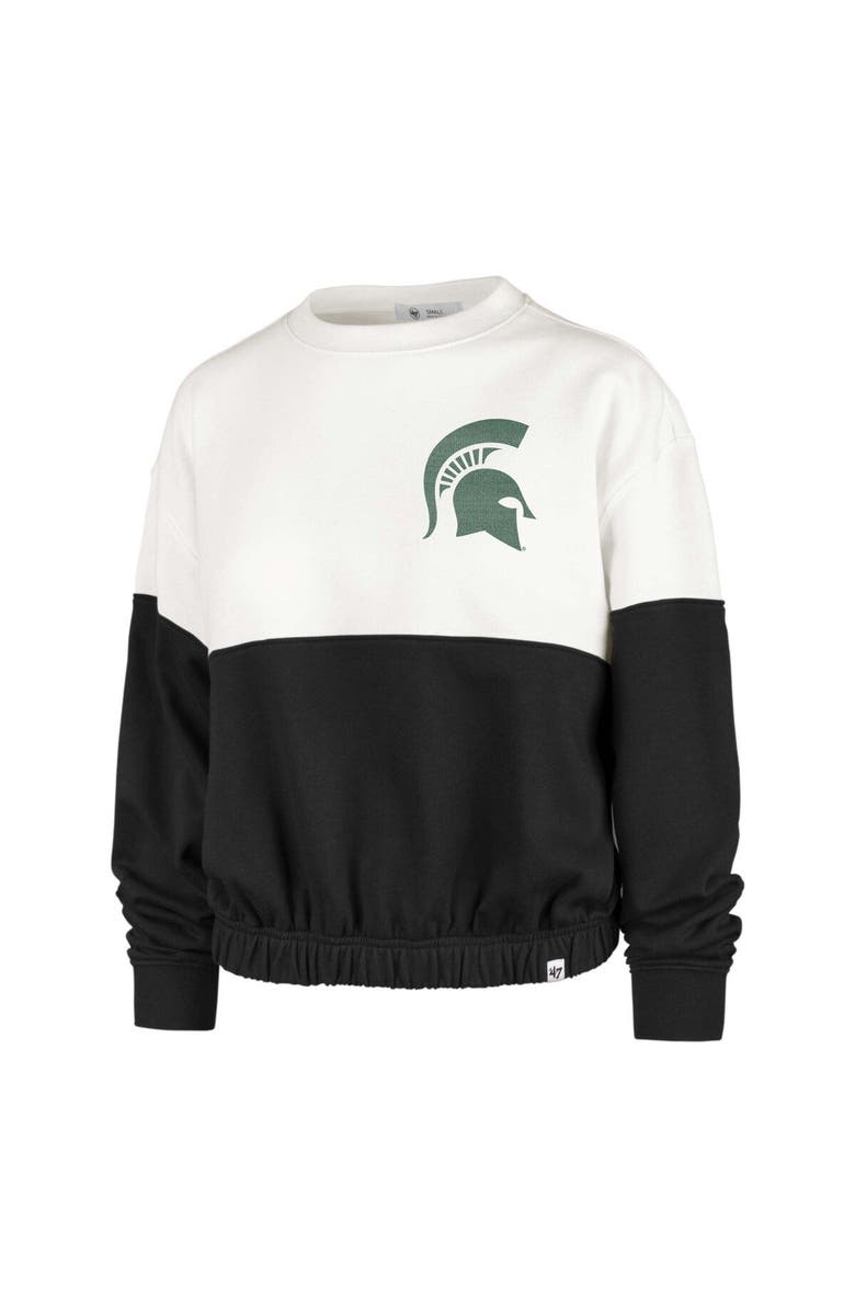 '47 Women's '47 White/Black Michigan State Spartans Take Two Bonita Pullover Sweatshirt, Alternate, color, White