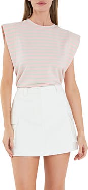 English Factory Stripe Extended Shoulder T-Shirt