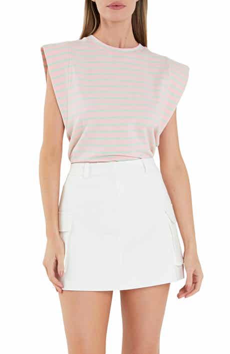 English Factory Stripe Extended Shoulder T-Shirt