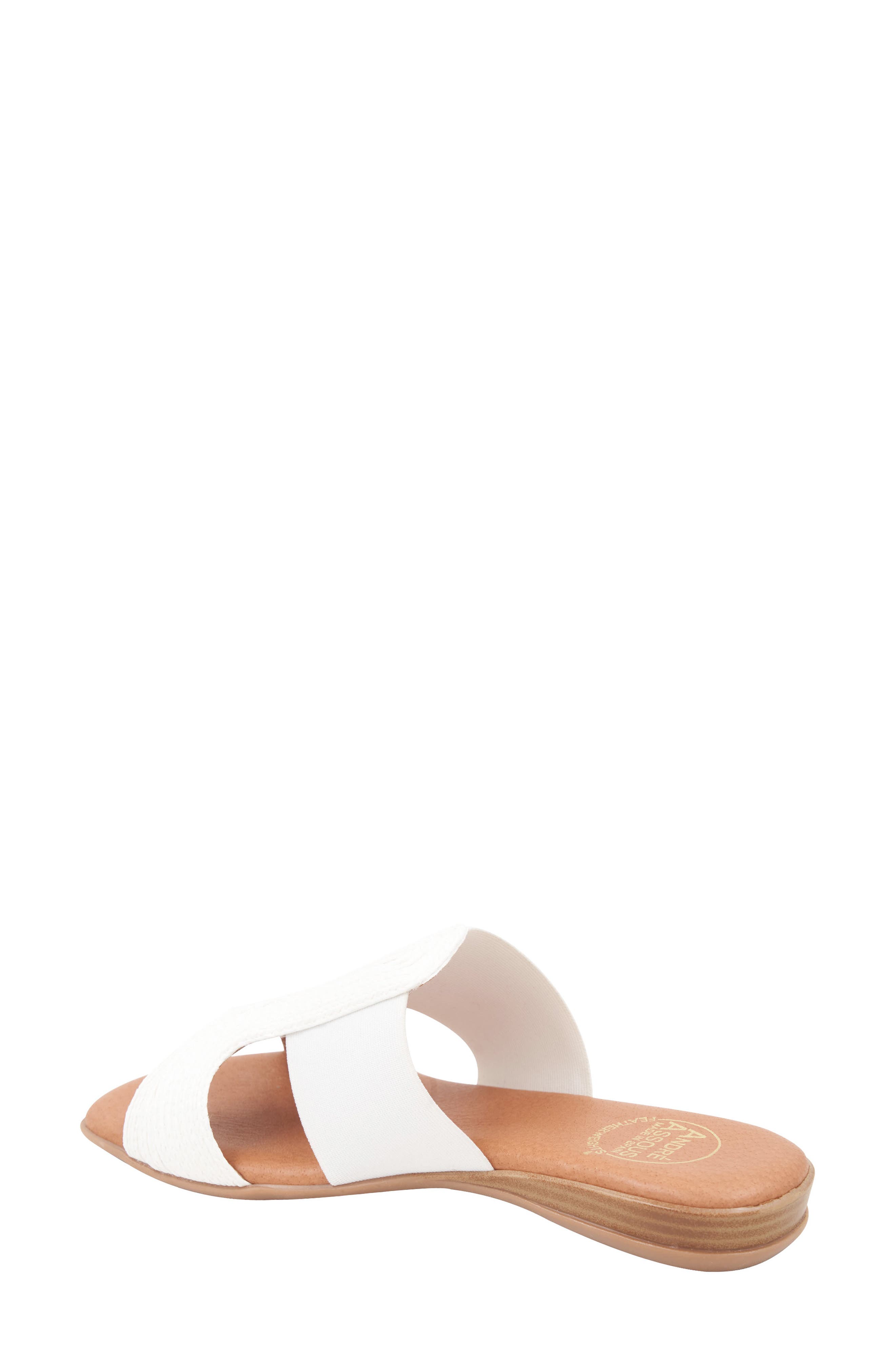 André Assous Noor Raffia Slide Sandal, Alternate, color, White