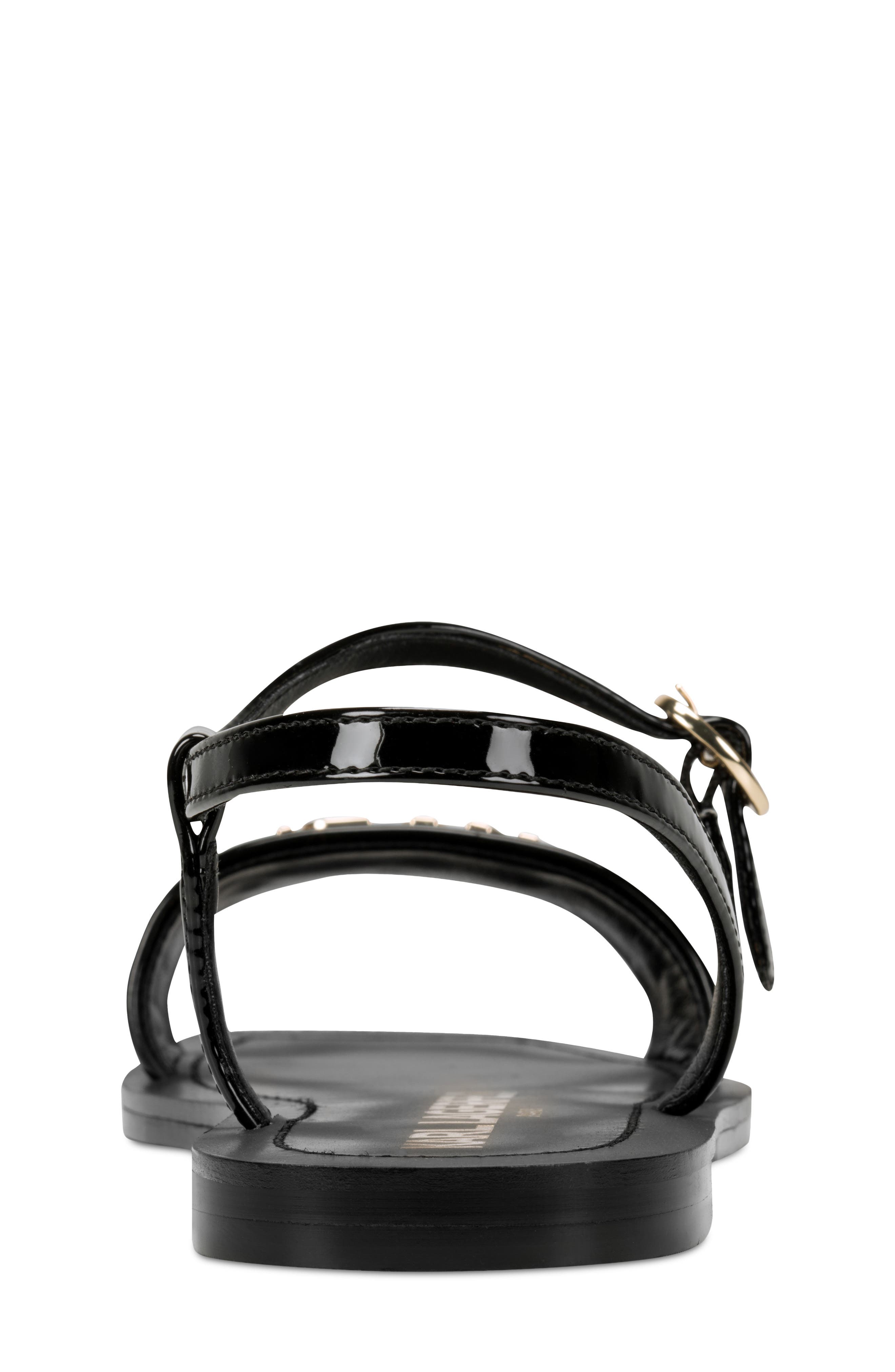 KARL LAGERFELD PARIS Miram Flat Strappy Sandal, Alternate, color, Black