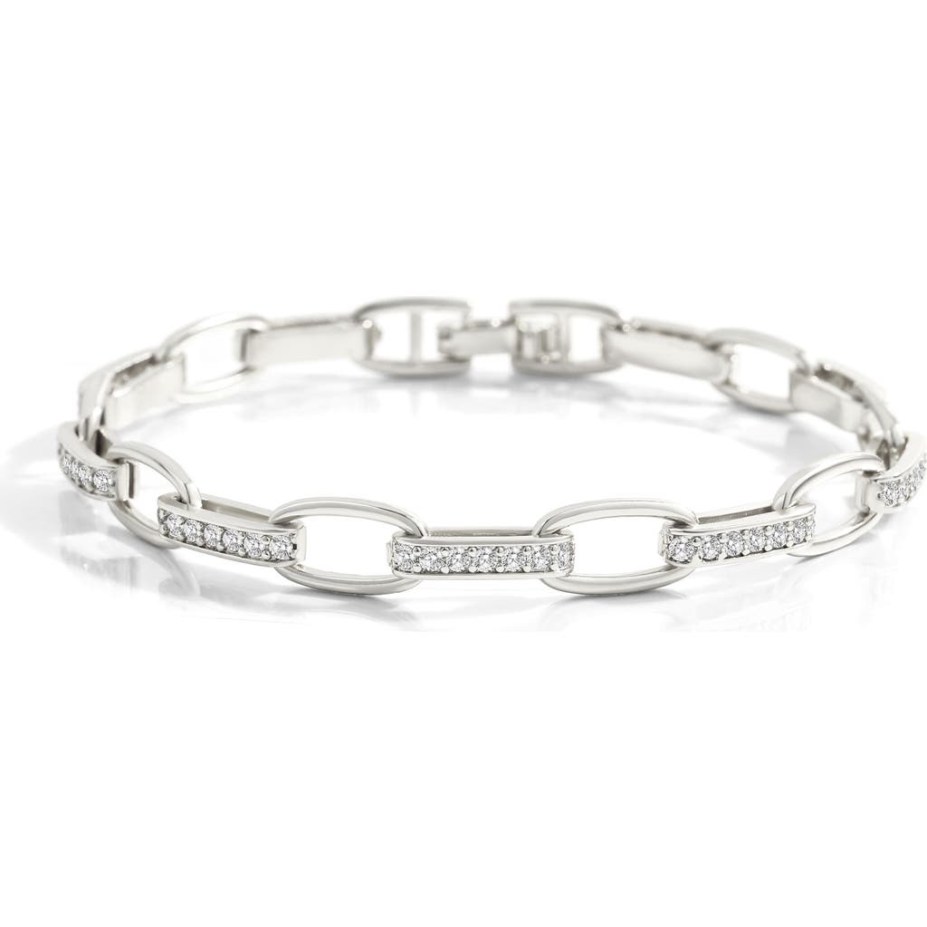 Mint & Lily Interlinked Diamond Paperclip Bracelet In Silver