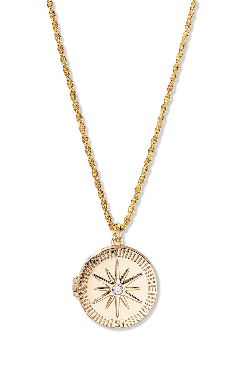 Brook and York Mel Compass Locket Pendant Necklace, Main, color, Gold