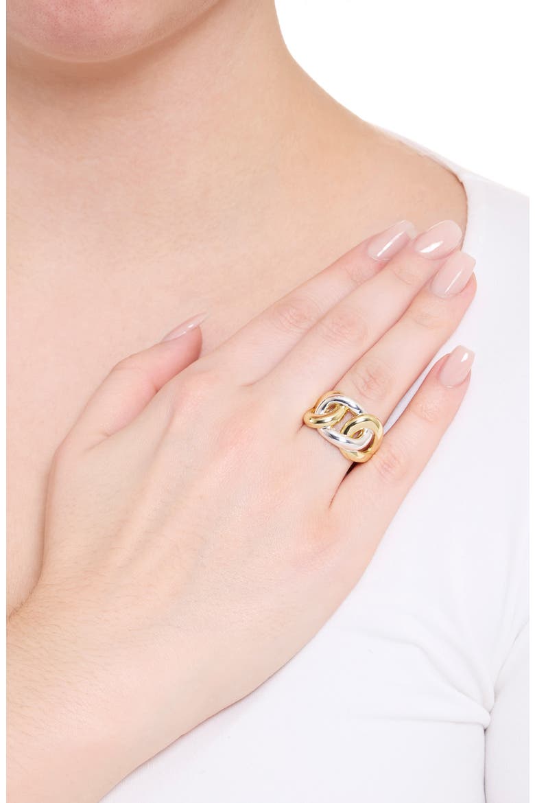 Sculpted Link Ring, Alternate, color, SILVER