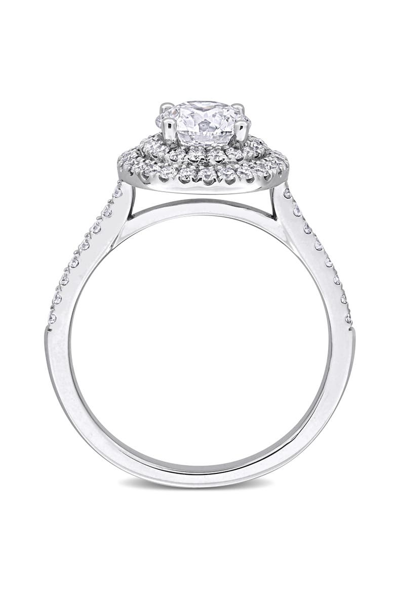 1-3/8 CTW Lab-Grown Diamond Halo Ring 14k, Alternate, color, White Gold