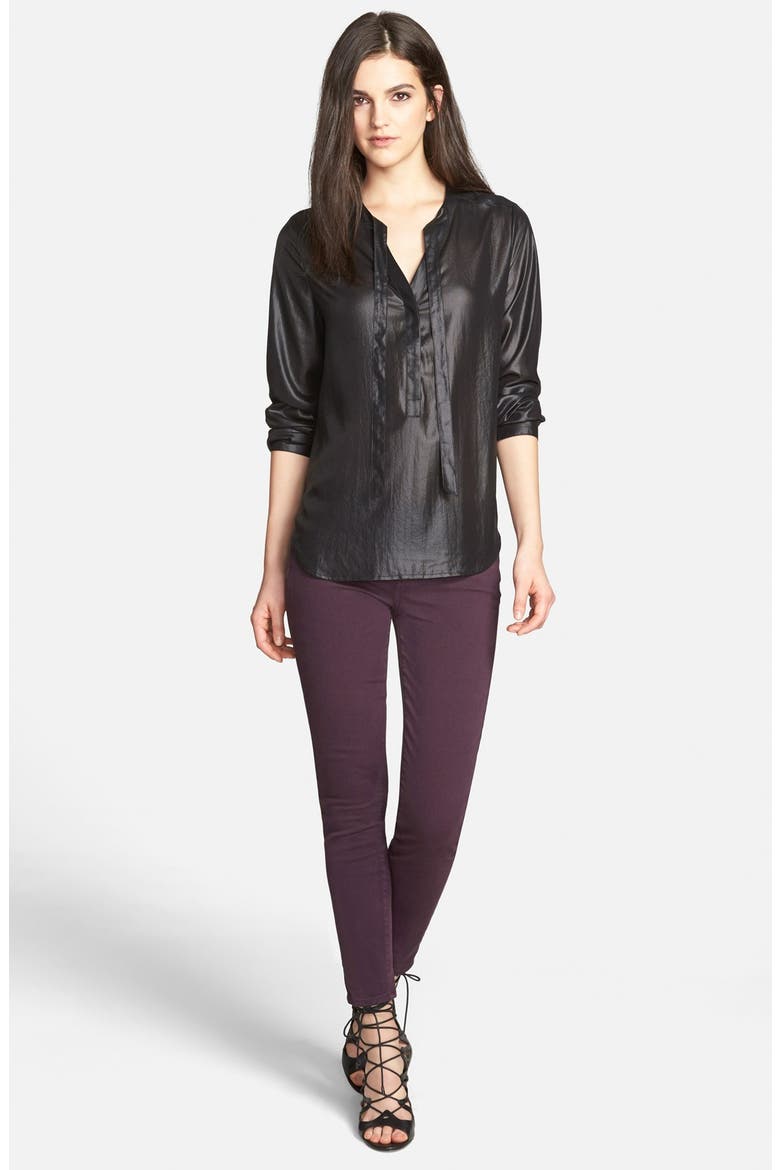 Neck Tie Blouse, Alternate, color, BLACK