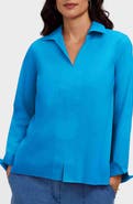 Foxcroft Agnes Cotton Blend Popover Top