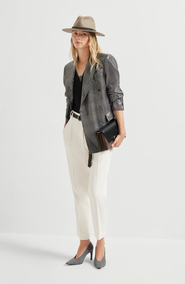 Brunello Cucinelli Ribbed jersey T-shirt, Alternate, color, Black