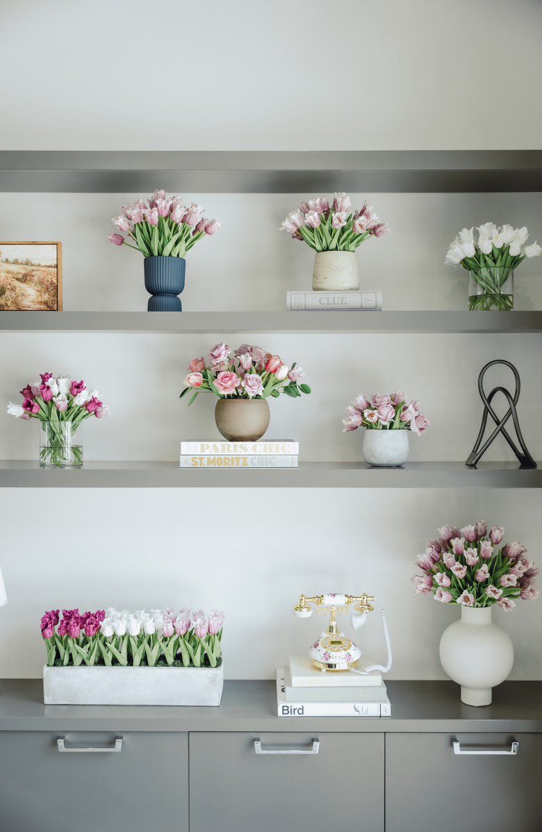 CocoBella Kai RealTouch Tulip Arrangement, Alternate, color, Lilac