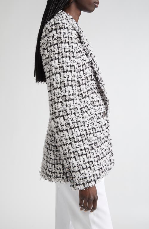 Michael Kors Eyelash Tweed Single-breasted Blazer In Gray