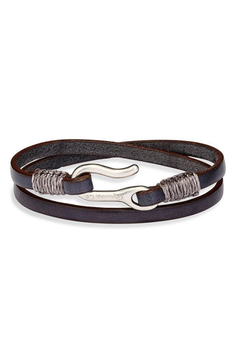 Men's Leather Double Wrap Bracelet