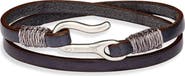 Caputo & Co. Men's Leather Double Wrap Bracelet