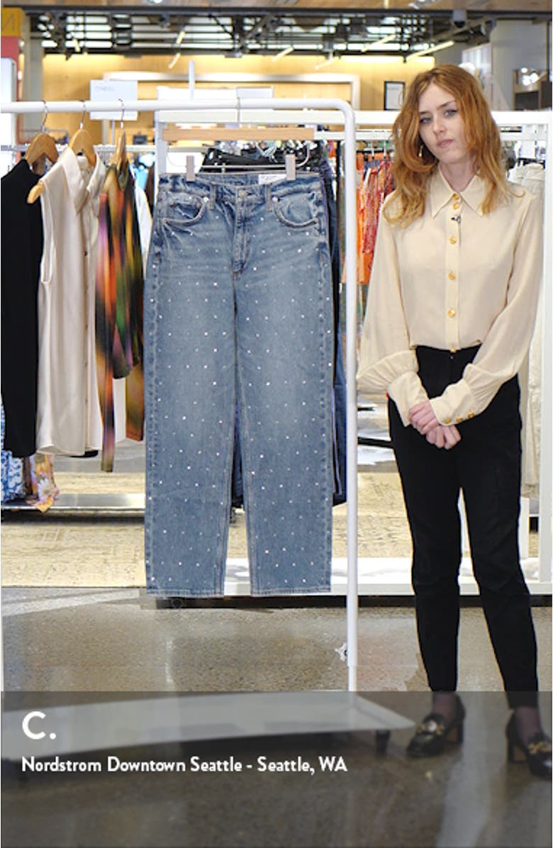 Harlow Rhinestone Straight Leg Jeans, sales video thumbnail