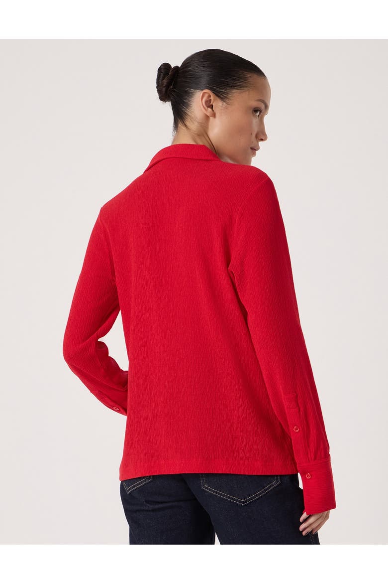 Textured Slim Shirt, Alternate, color, Bright Red