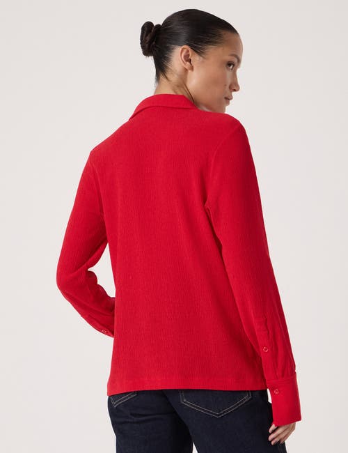 Hush Textured Slim Shirt In Red