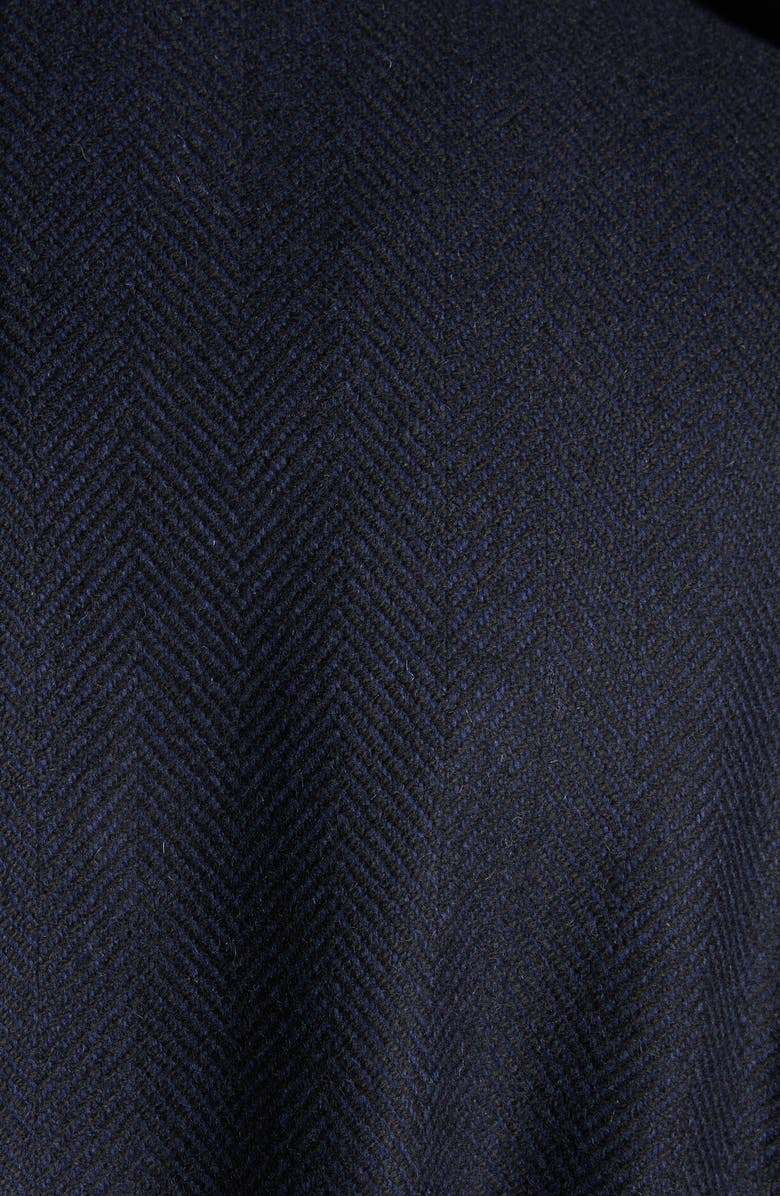 TOM FORD Officer Wool Herringbone Coat, Alternate, color, Combo Black/ Blue