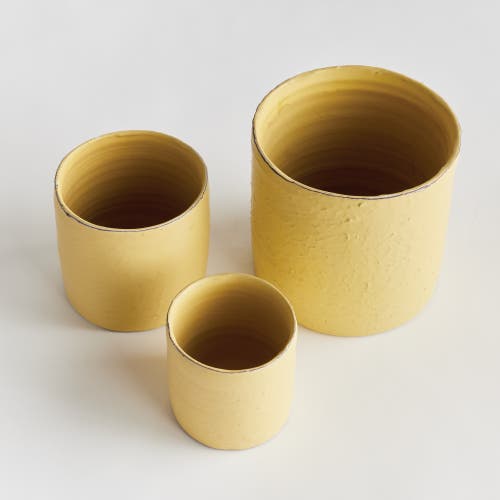 Napa Home & Garden Studio Cachepots Planters, Set Of 3 In Yellow