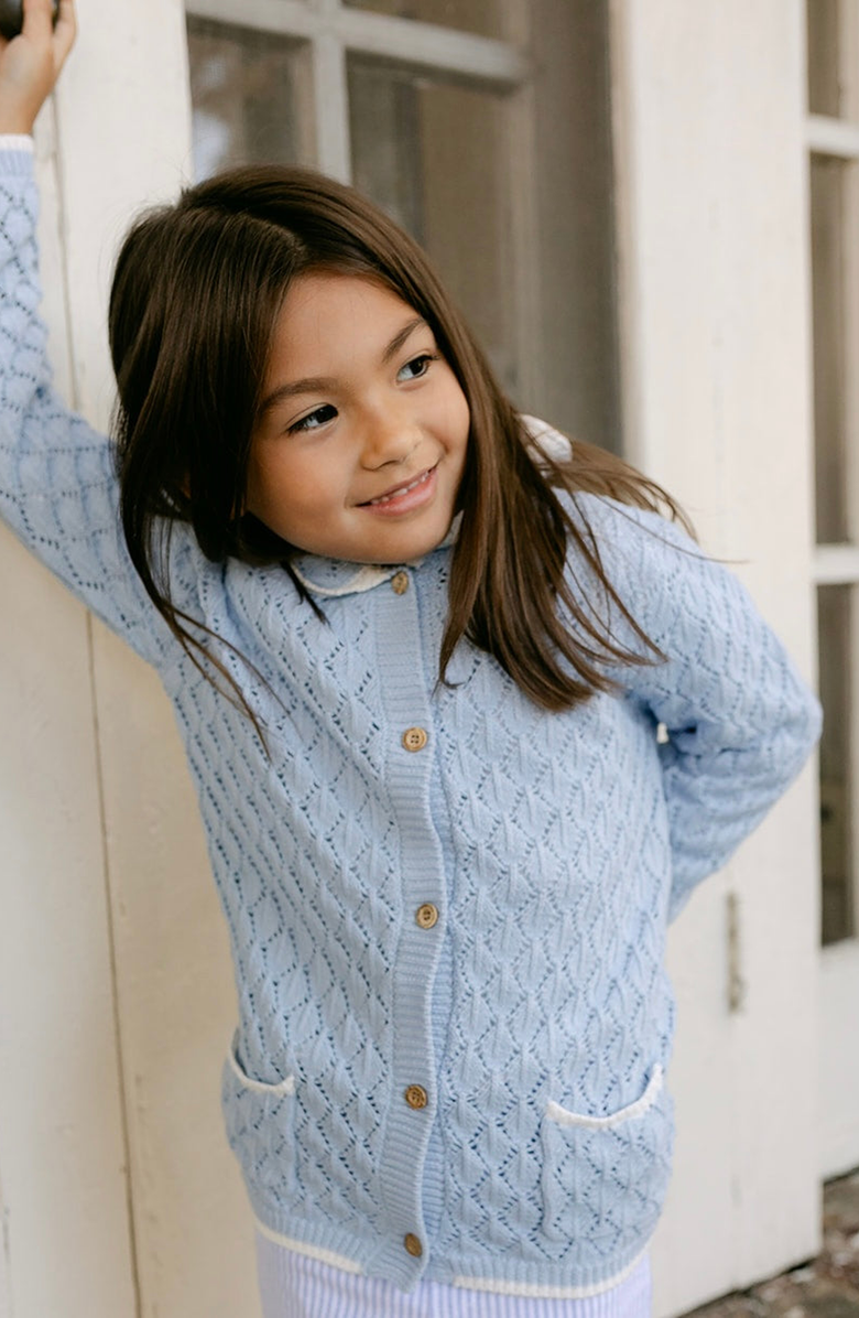 Little Paper Kids Noelle Cardigan, Alternate, color, Light Blue