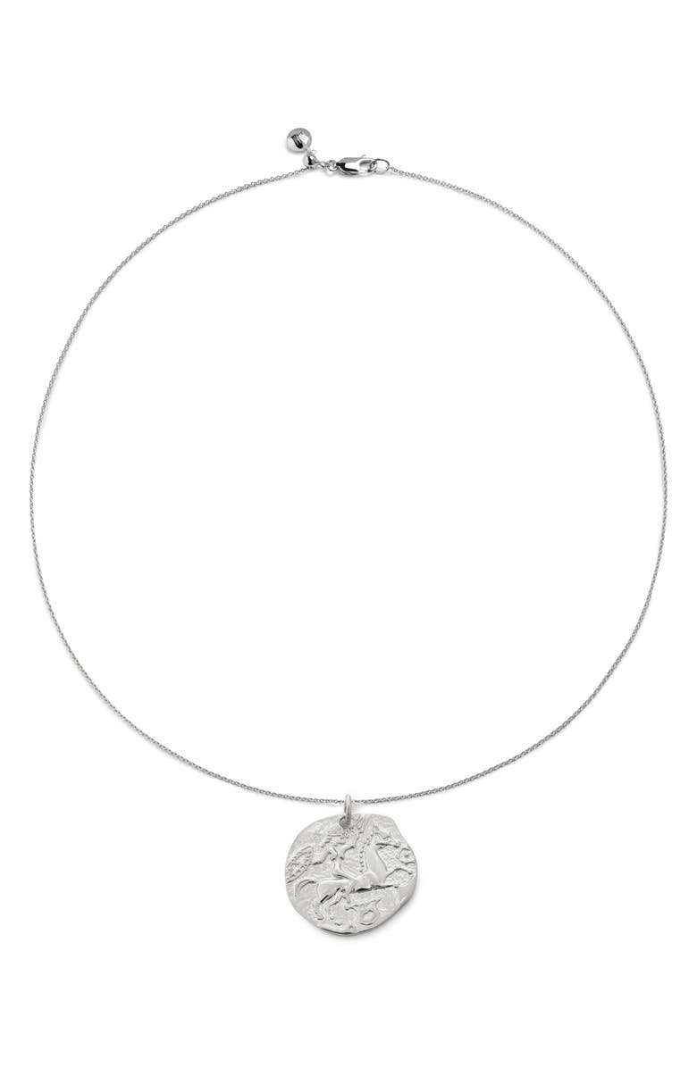 Monica Vinader Hammered Celtic Pendant Necklace, Main, color, Sterling Silver