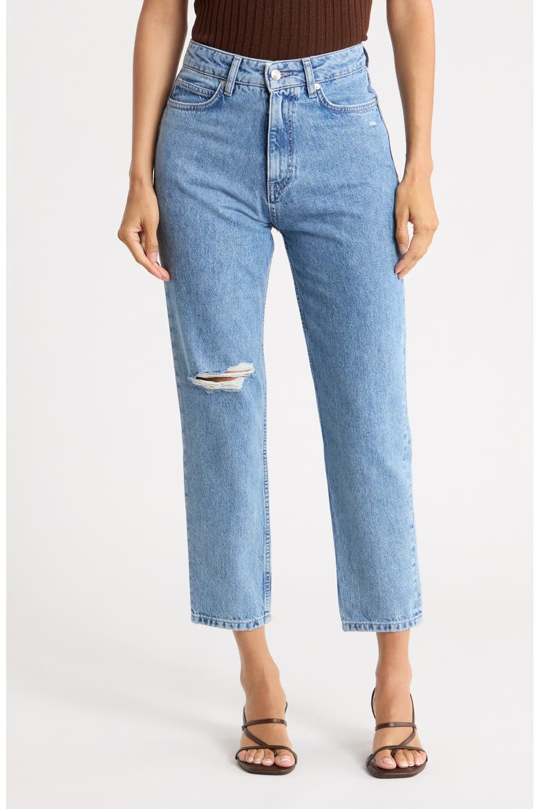 Straight Leg Jeans, Main, color, BRIGHT BLUE